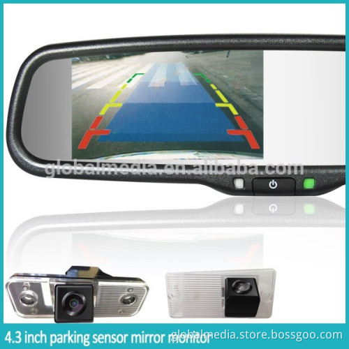4.3inch high brightness monitor with backup camera display car rearview mirror